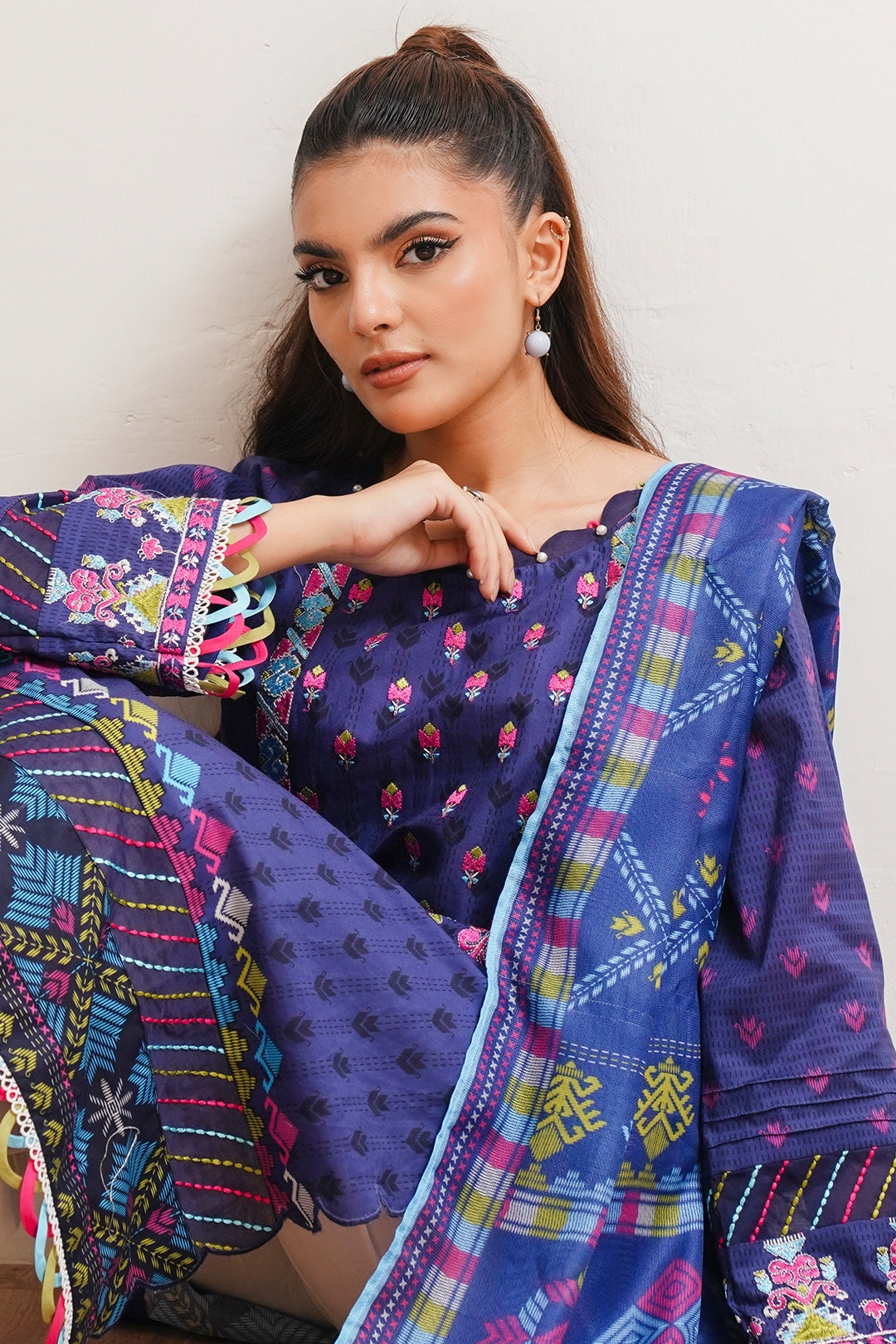 Embroidered Shirt Dupatta - 0108