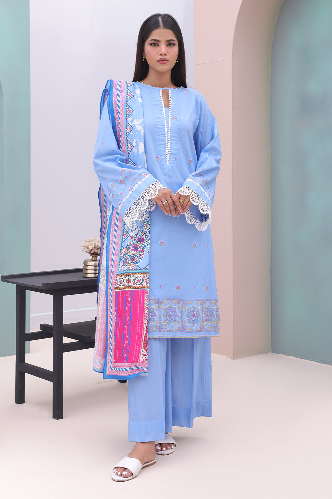 Embroidered Shirt Shalwar Dupatta - 0066