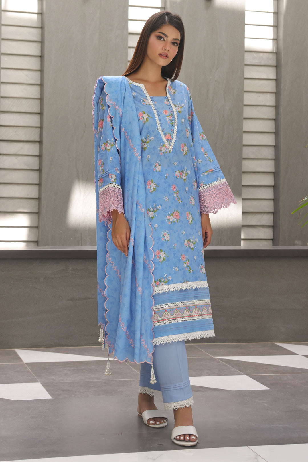 Embroidered Shirt Shalwar Dupatta - 0068