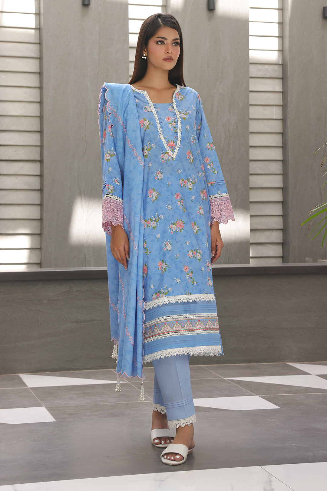 Embroidered Shirt Shalwar Dupatta - 0068