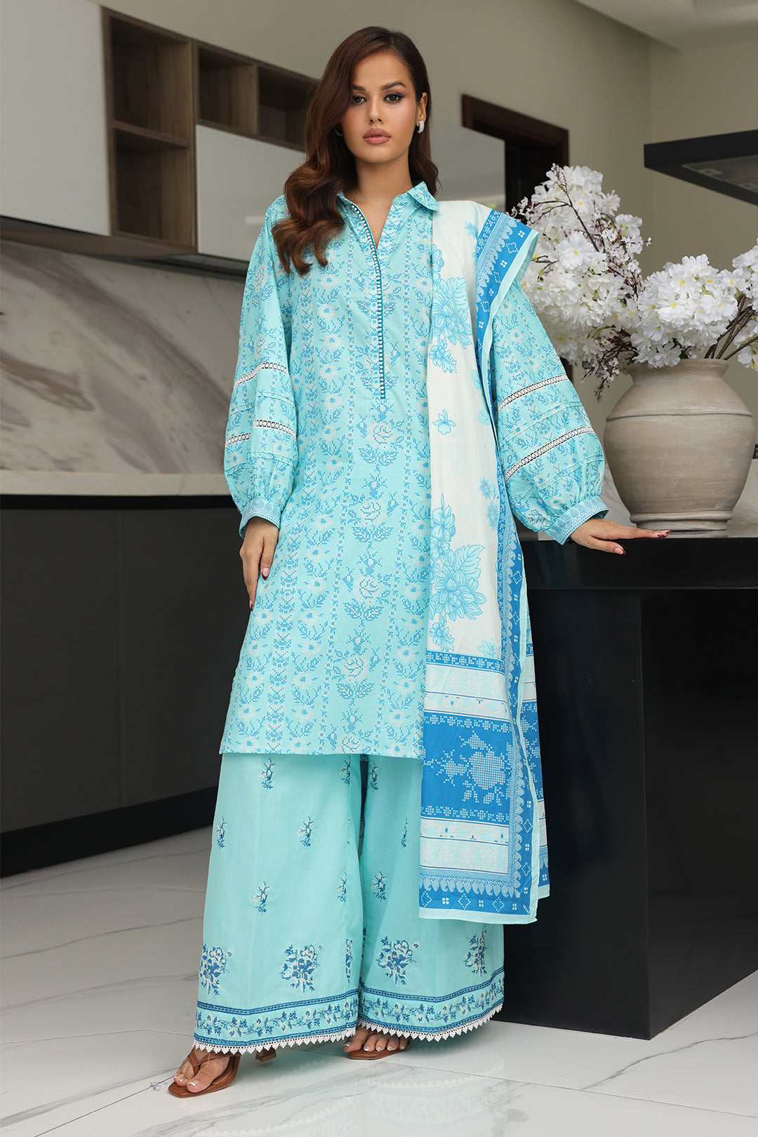 Embroidered Shirt Shalwar Dupatta - 0070