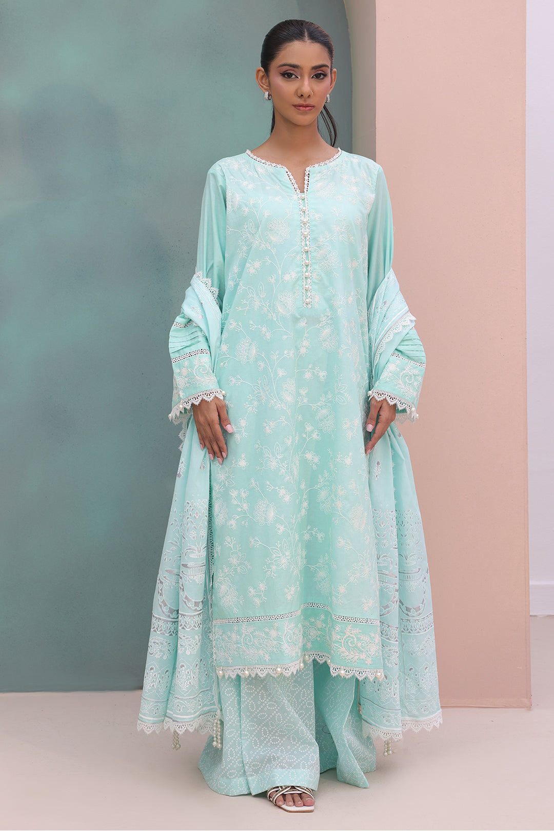 Embroidered Shirt Shalwar Dupatta - 0073