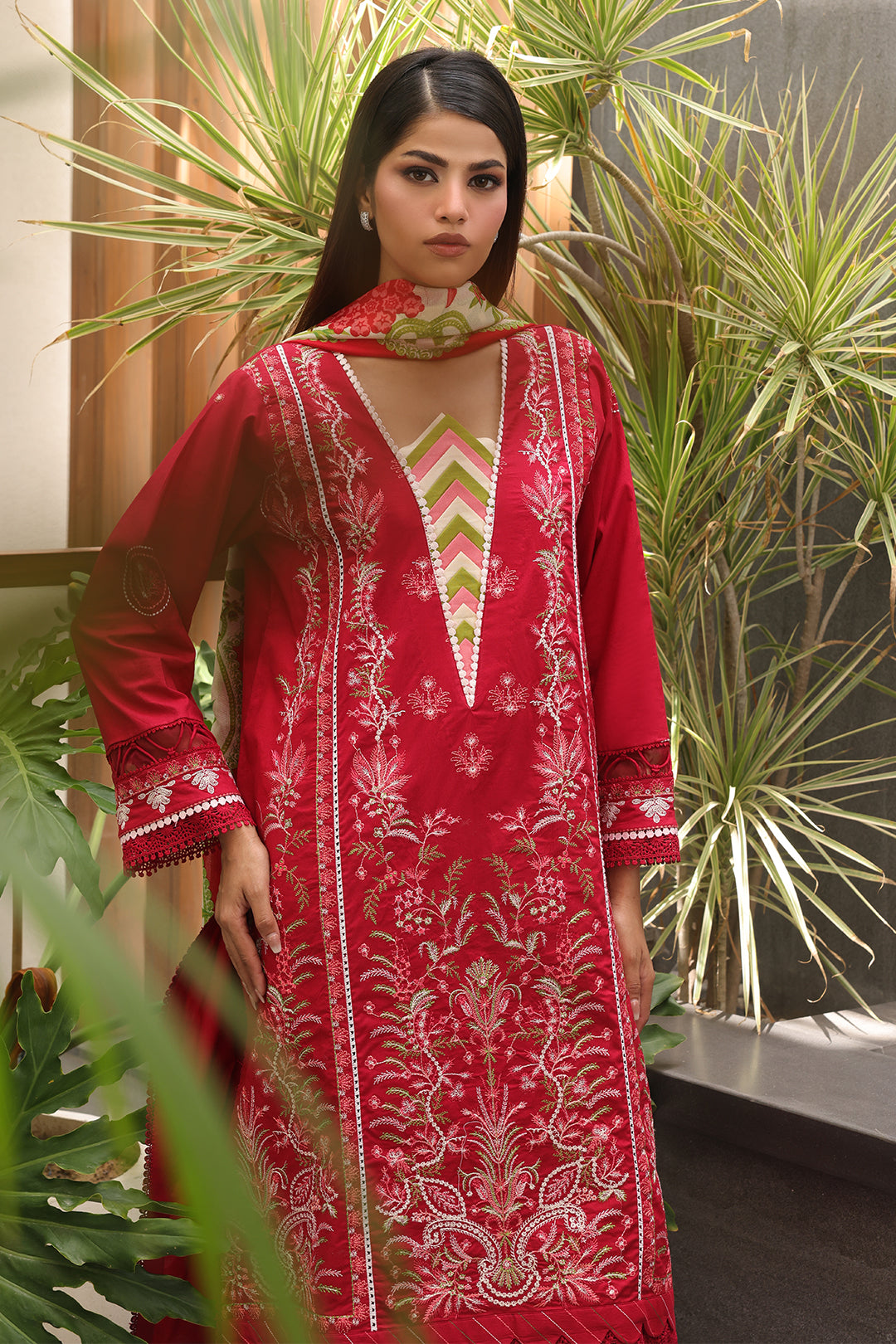 Embroidered Shirt Shalwar Dupatta - 0074