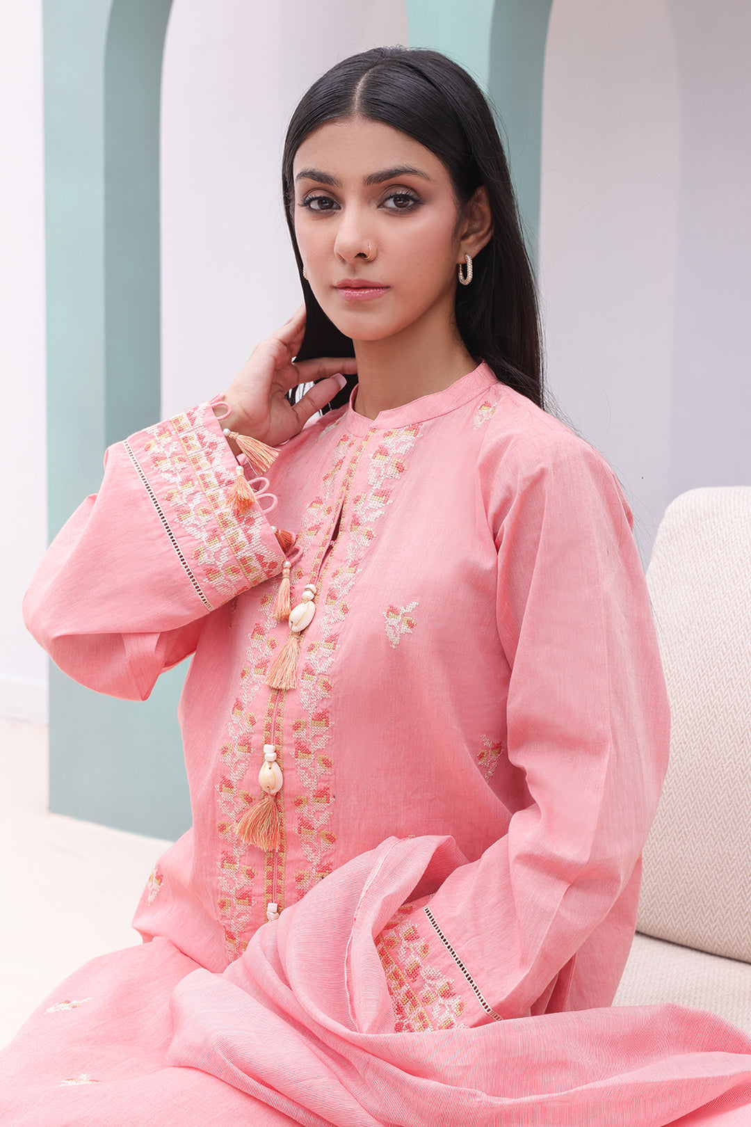 Embroidered Shirt Shalwar Dupatta - 0076