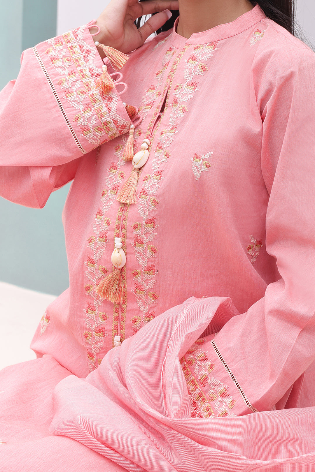 Embroidered Shirt Shalwar Dupatta - 0076