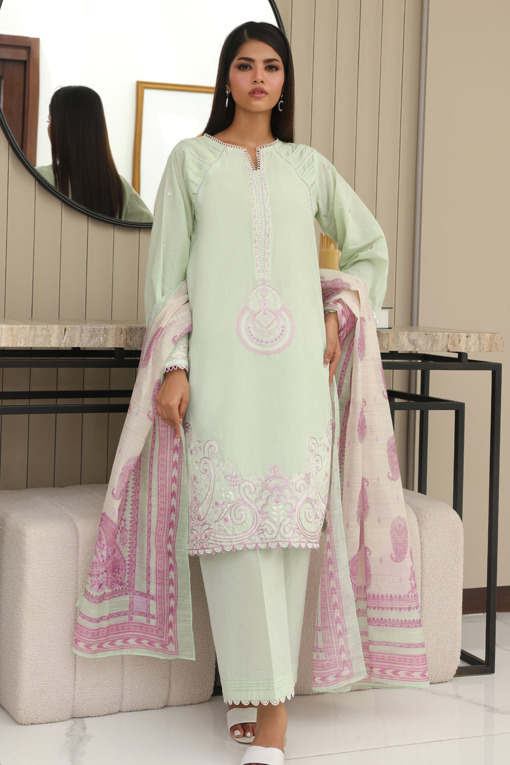 Embroidered Shirt Shalwar Dupatta - 0077