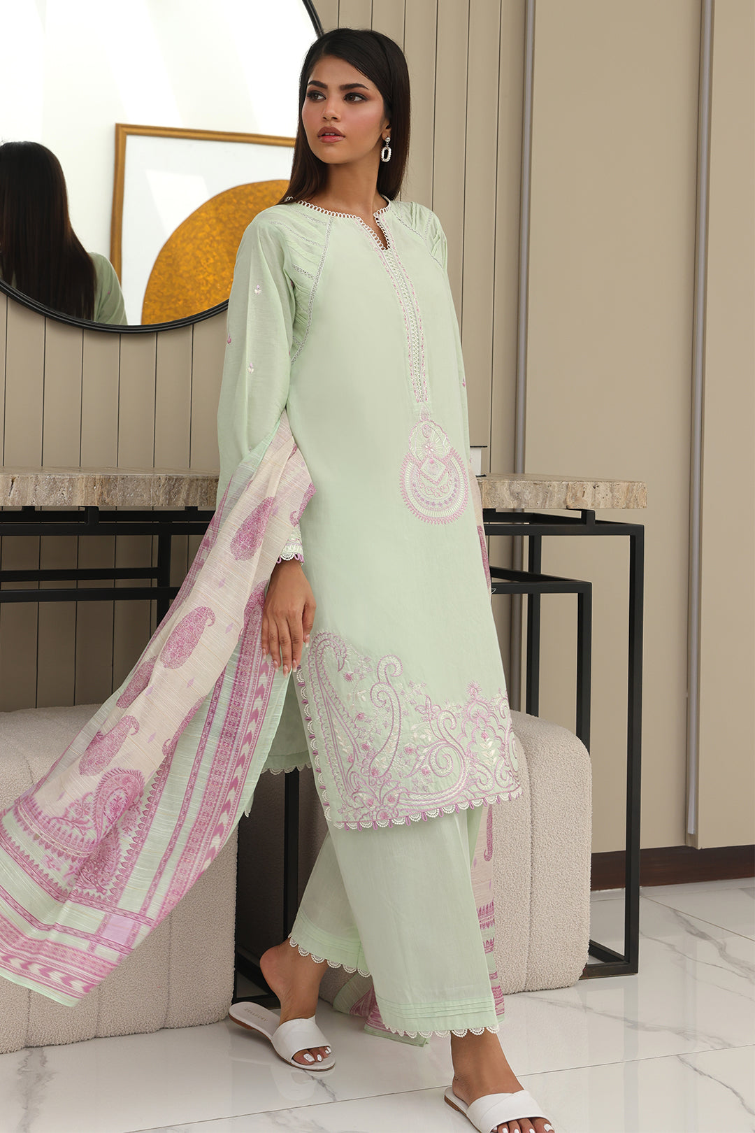 Embroidered Shirt Shalwar Dupatta - 0077