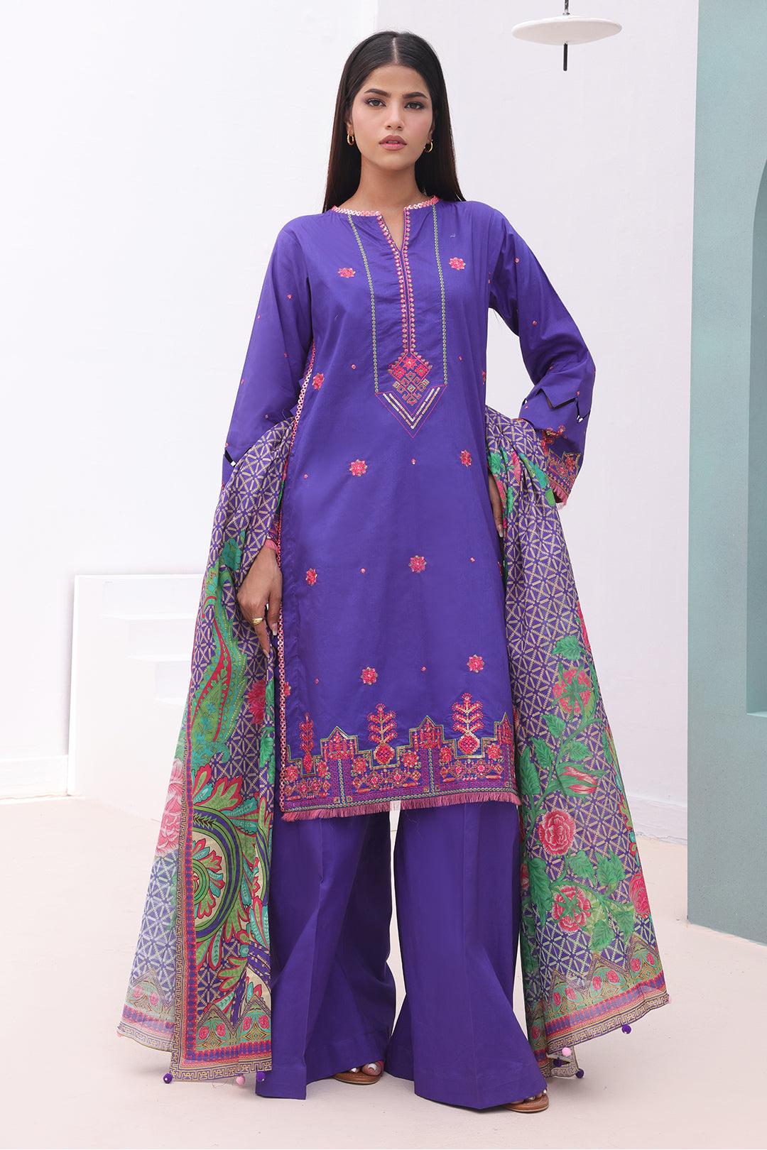 Embroidered Shirt Shalwar Dupatta - 0082