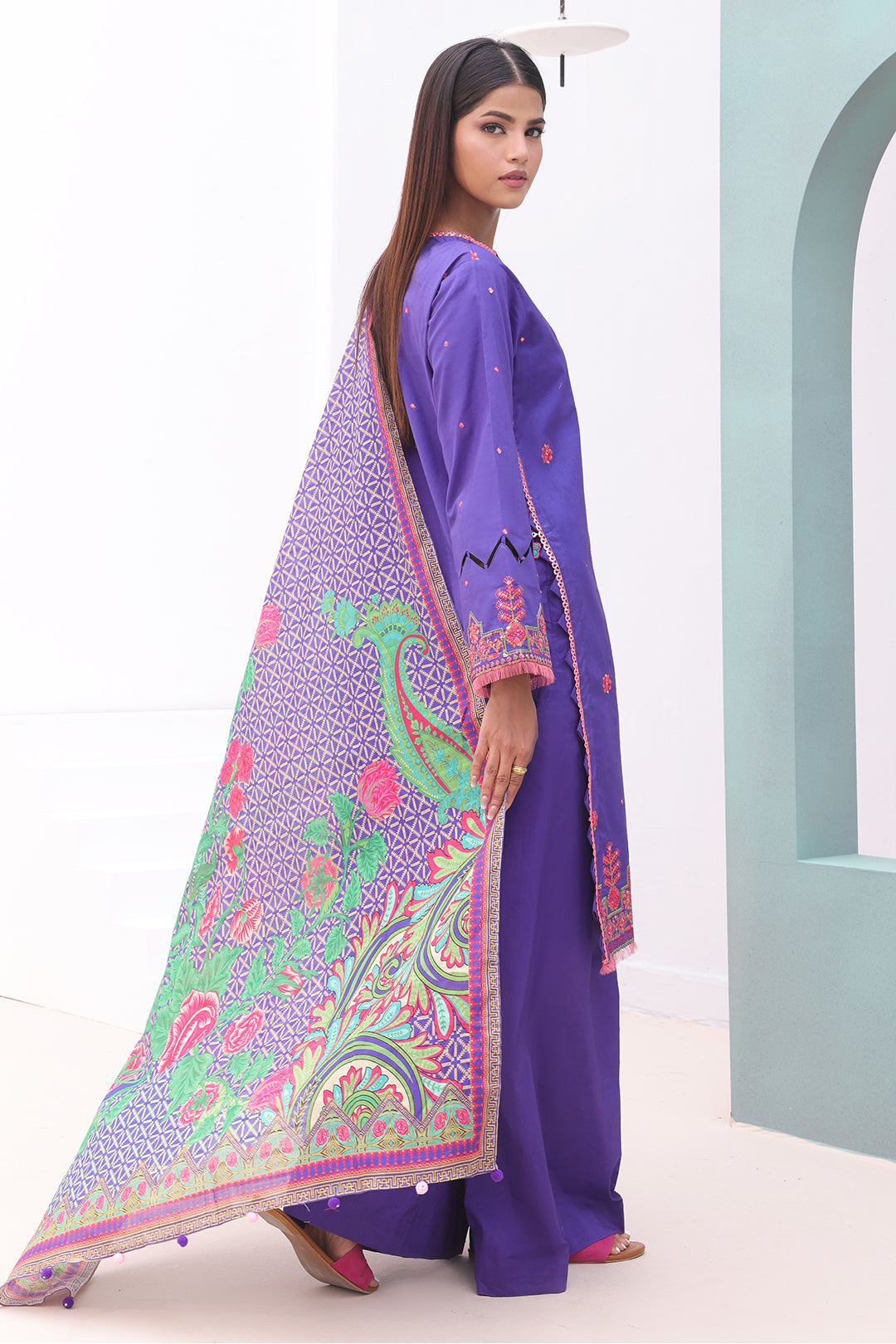 Embroidered Shirt Shalwar Dupatta - 0082