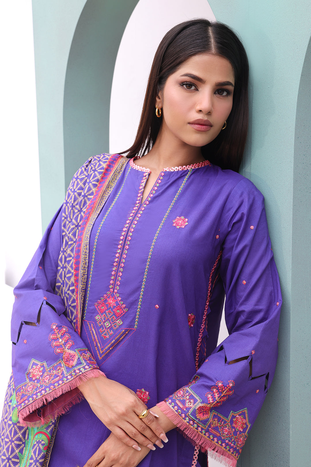 Embroidered Shirt Shalwar Dupatta - 0082