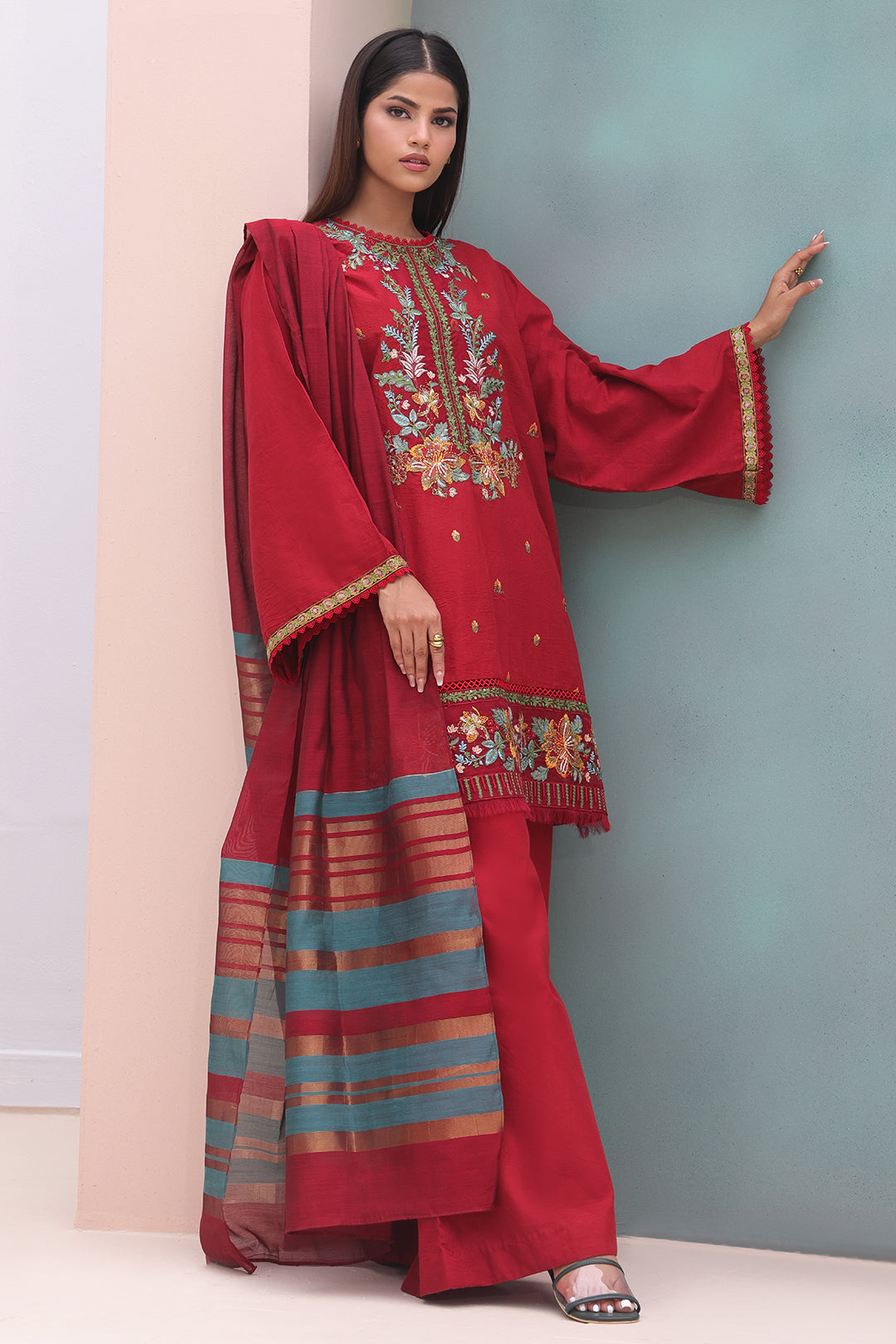 Embroidered Shirt Shalwar Dupatta - 0083