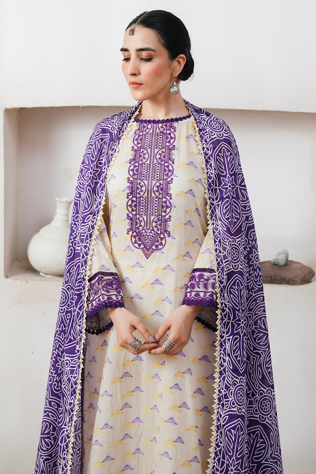 Embroidered Shirt Shalwar Dupatta - 0086