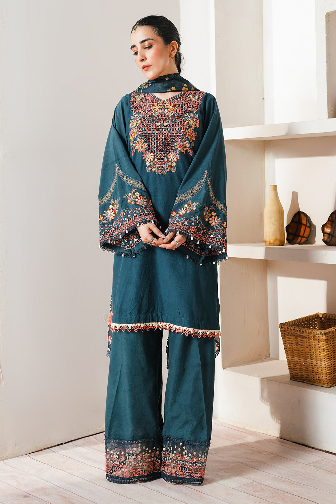 Embroidered Shirt Shalwar Dupatta - 0088