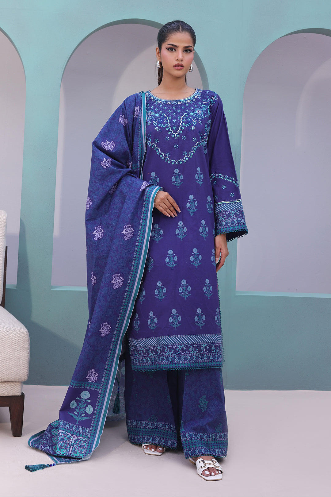 Embroidered Shirt Shalwar Dupatta - 0141