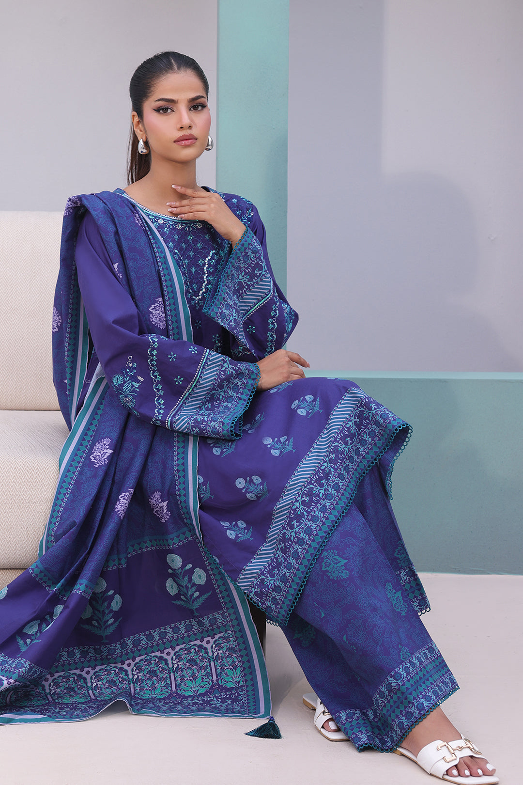 Embroidered Shirt Shalwar Dupatta - 0141