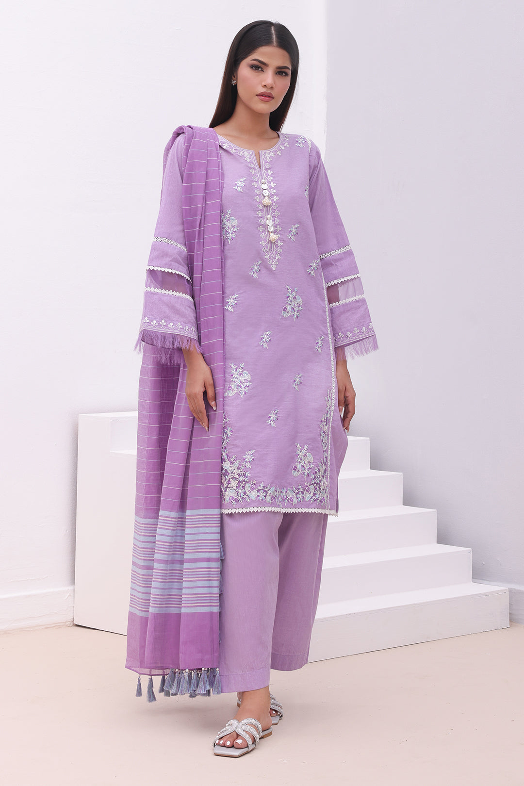 Embroidered Shirt Shalwar Dupatta - 0145