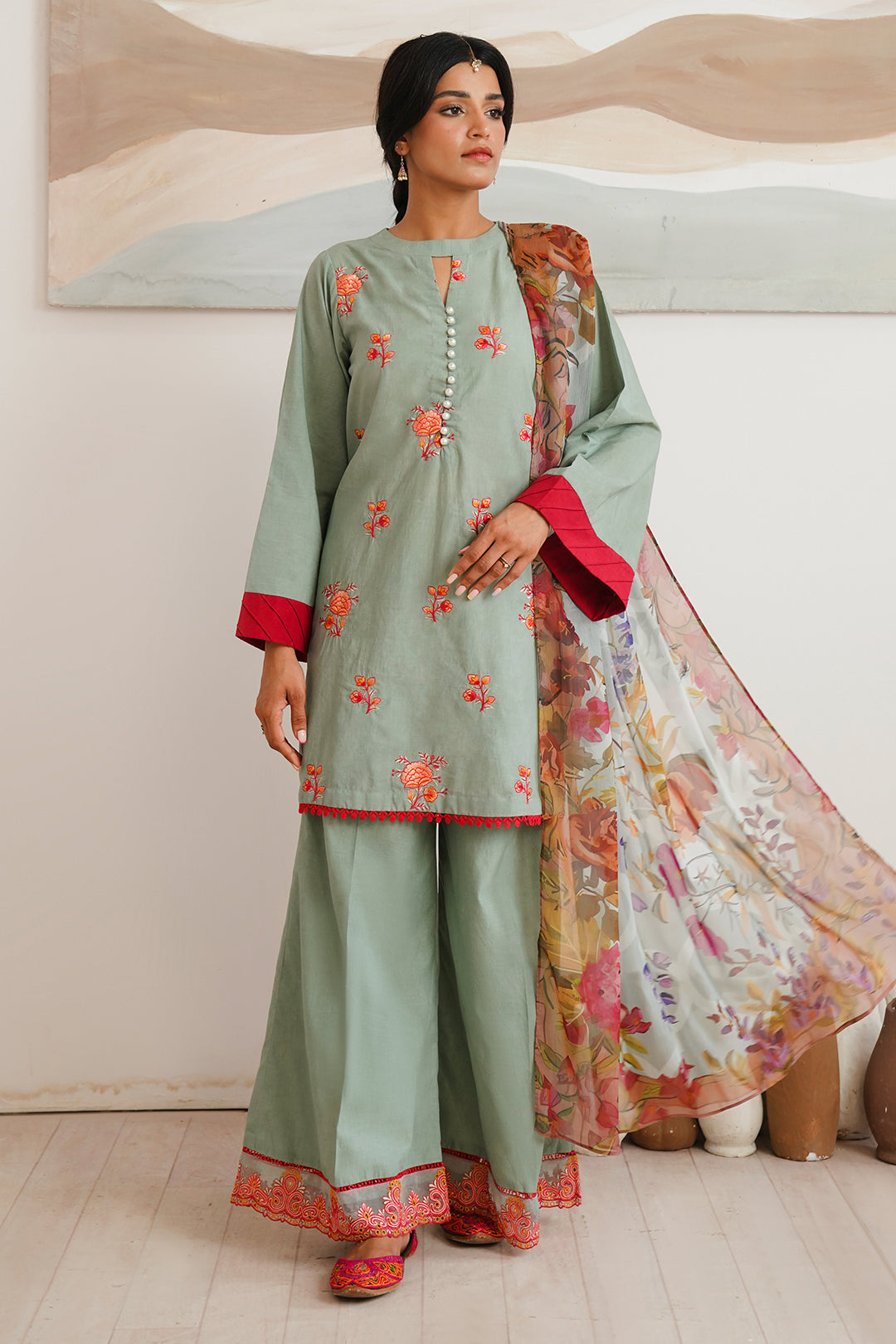 Embroidered Shirt Shalwar Dupatta - 0149