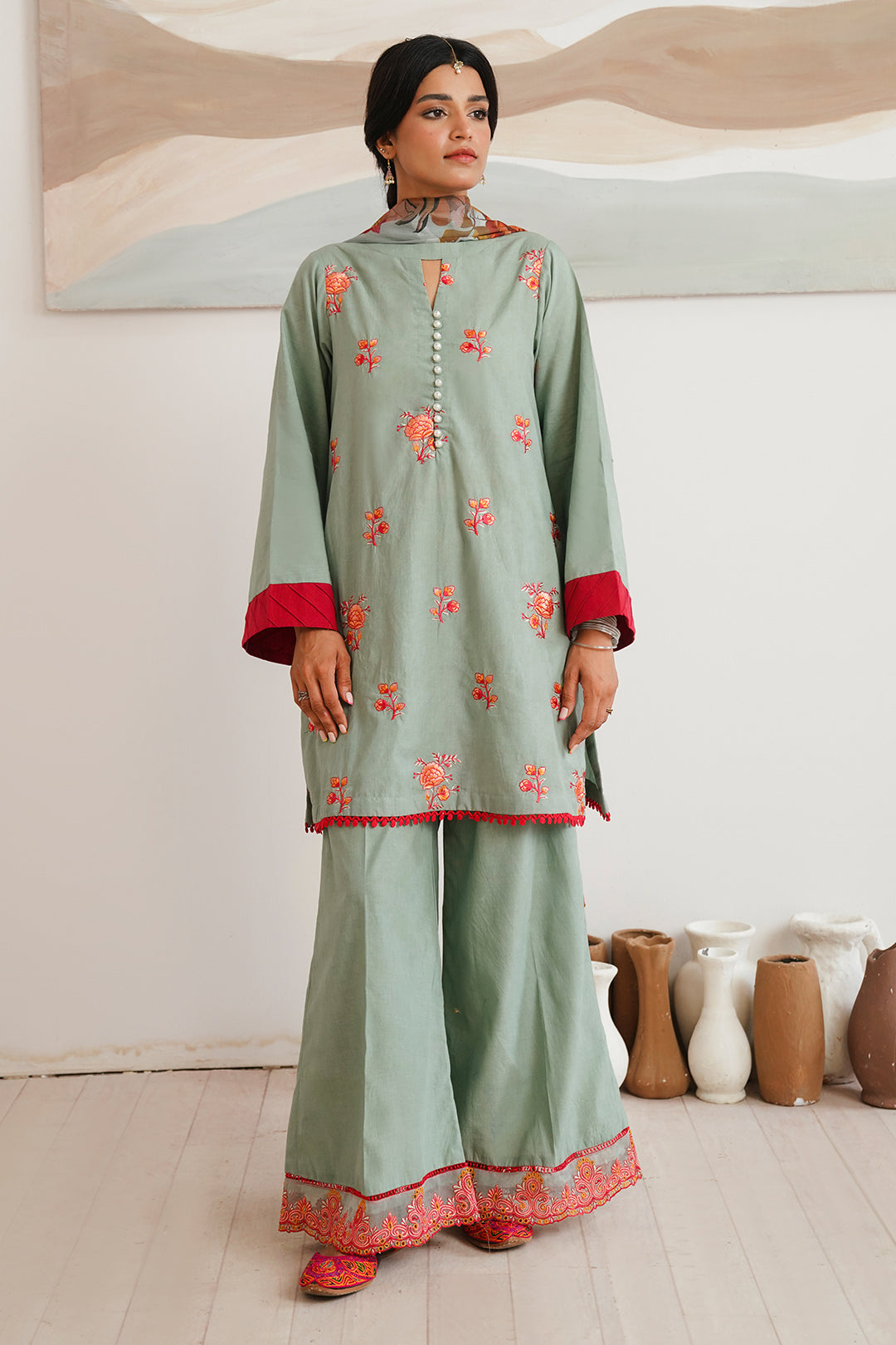 Embroidered Shirt Shalwar Dupatta - 0149