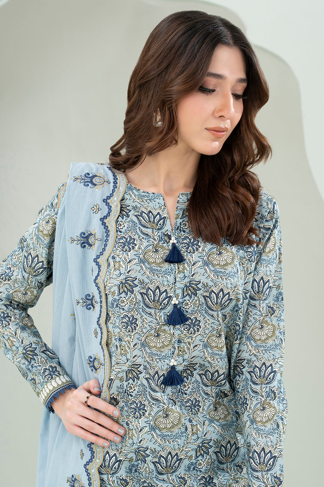 Embroidered Shirt Shalwar Dupatta - 0645