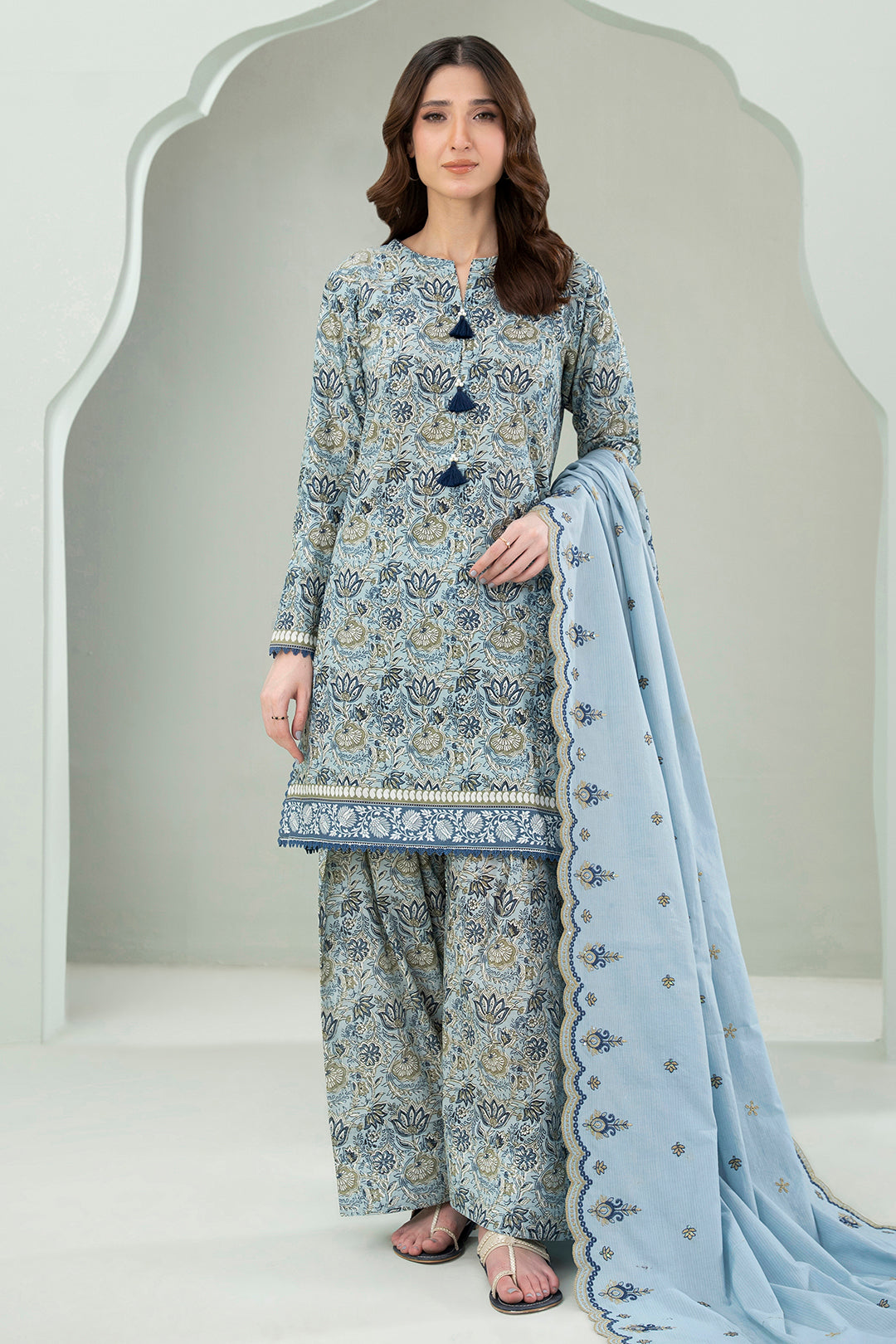 Embroidered Shirt Shalwar Dupatta - 0645