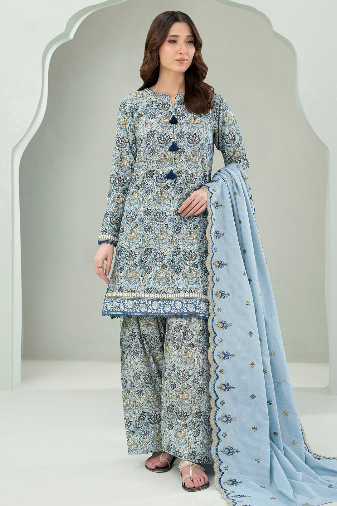 Embroidered Shirt Shalwar Dupatta - 0645
