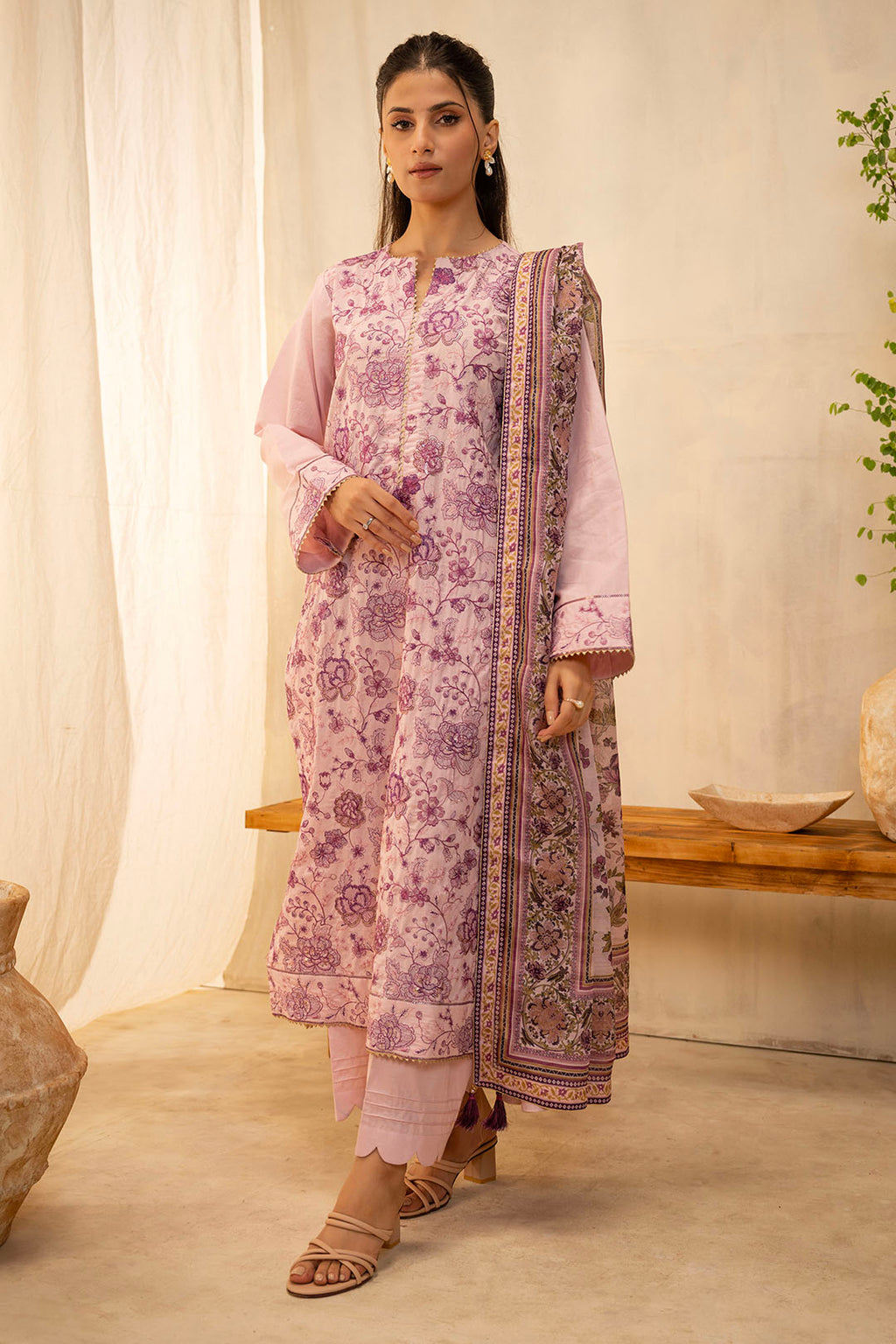 Embroidered Shirt Shalwar Dupatta - 0647