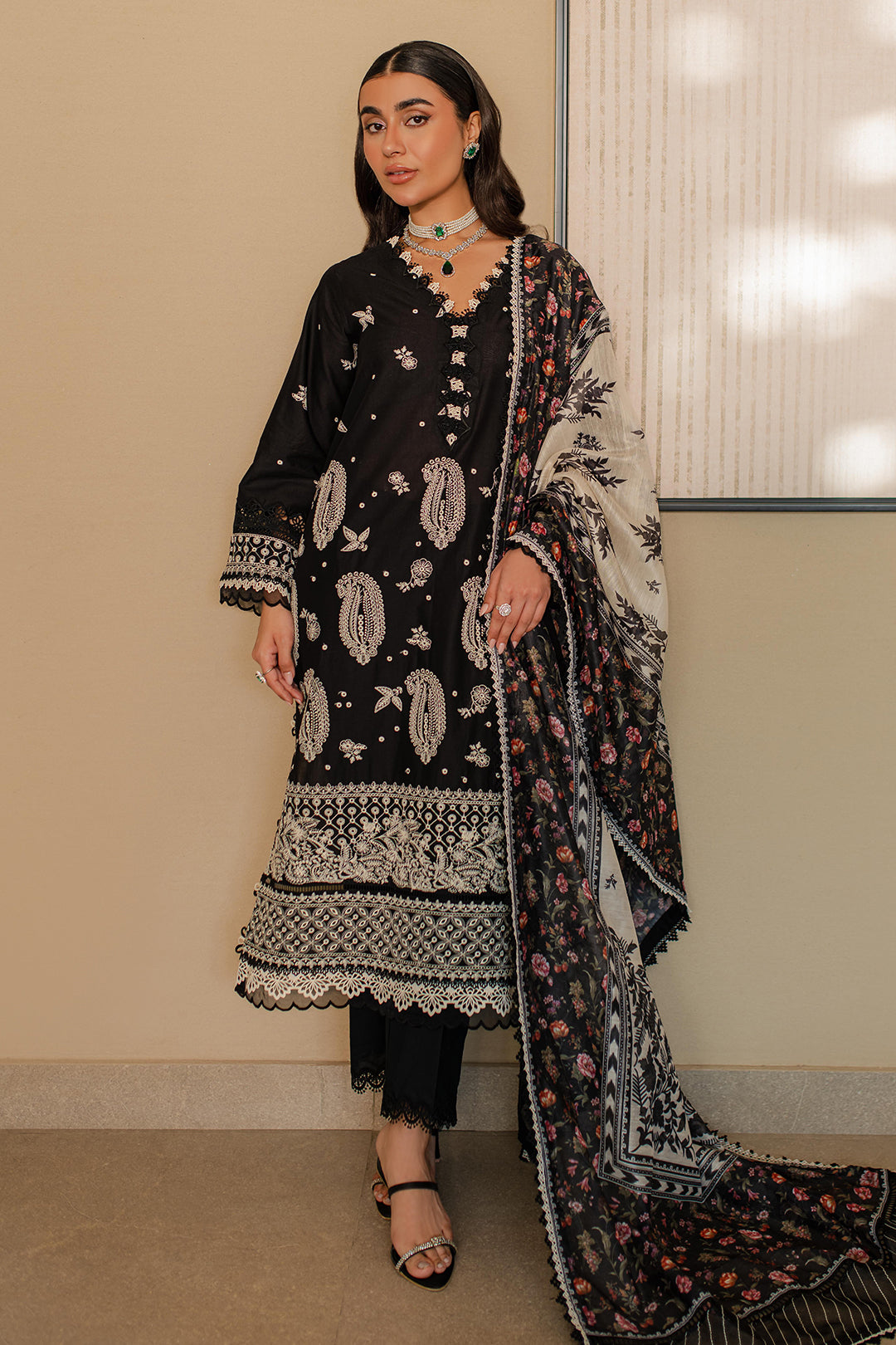 Embroidered Shirt Shalwar Dupatta - 0701