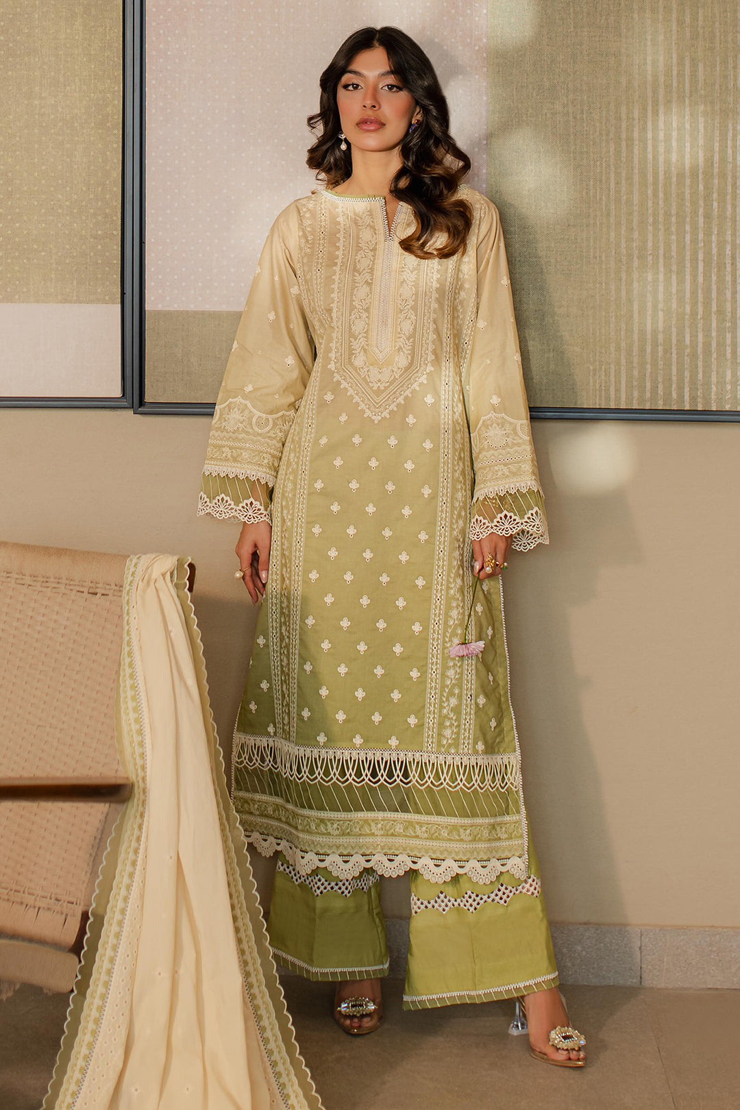 Embroidered Shirt Shalwar Dupatta - 0702