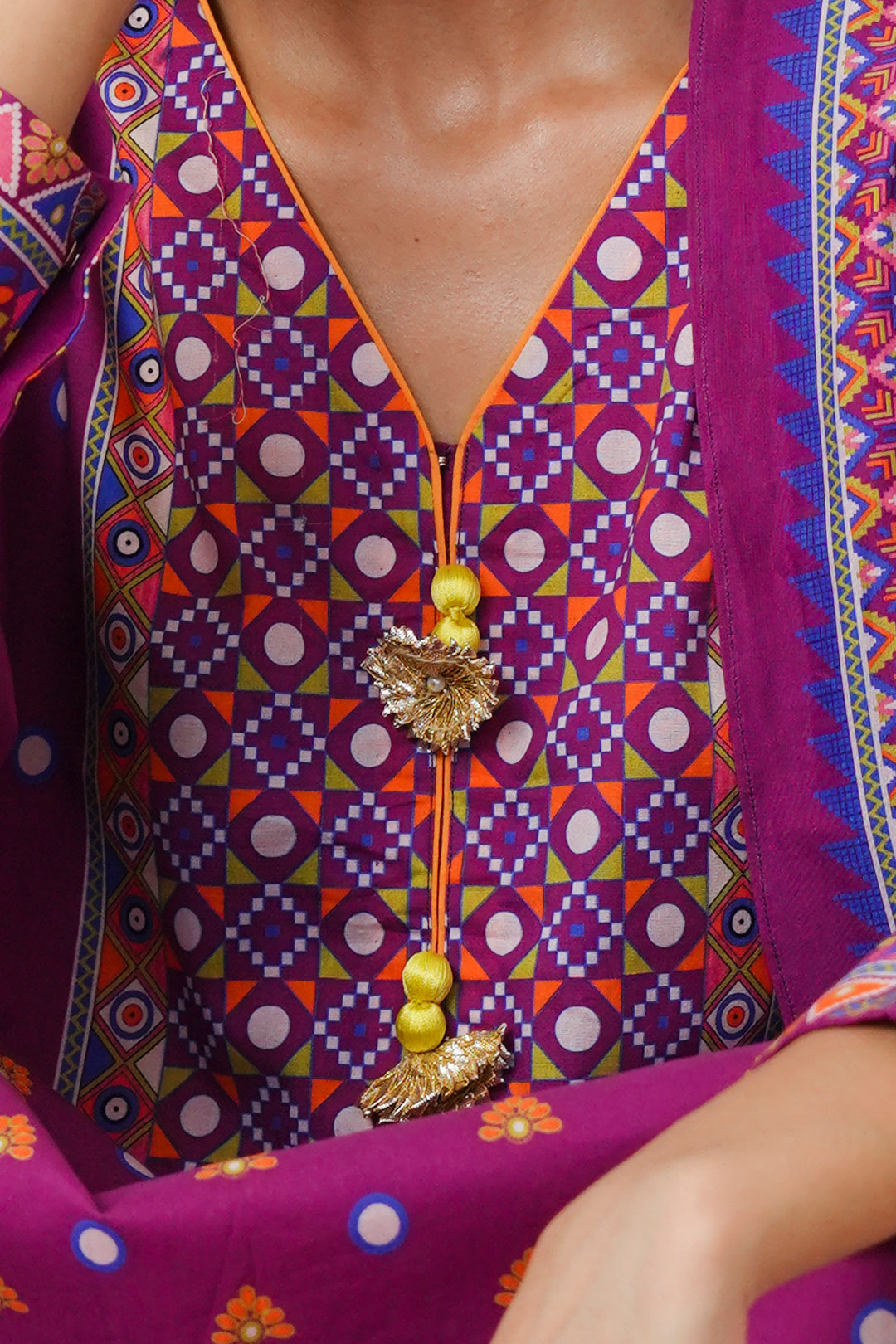 Cambric Printed Shirt Shalwar Dupatta 3 Piece Women Unstitched