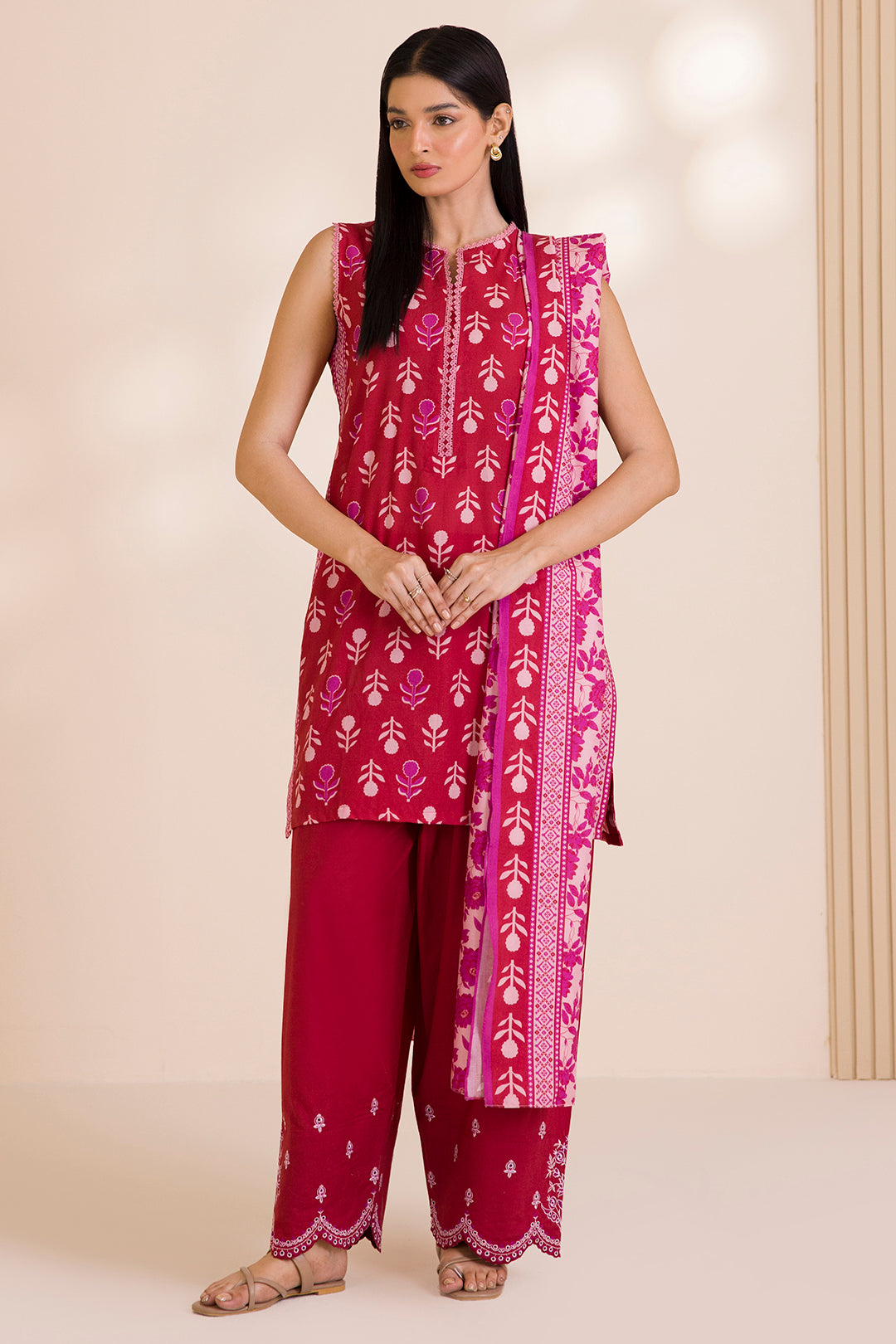 Embroidered Shirt Shalwar Dupatta - 0042
