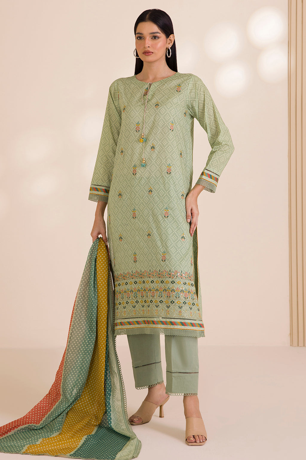 Embroidered Shirt Shalwar Dupatta - 0043
