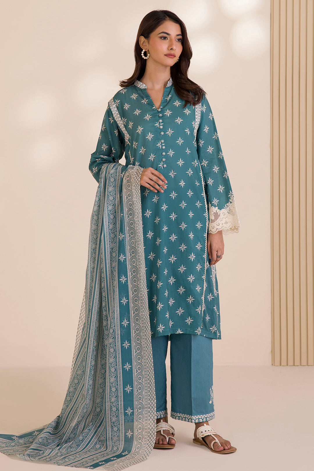 Embroidered Shirt Shalwar Dupatta - 0044