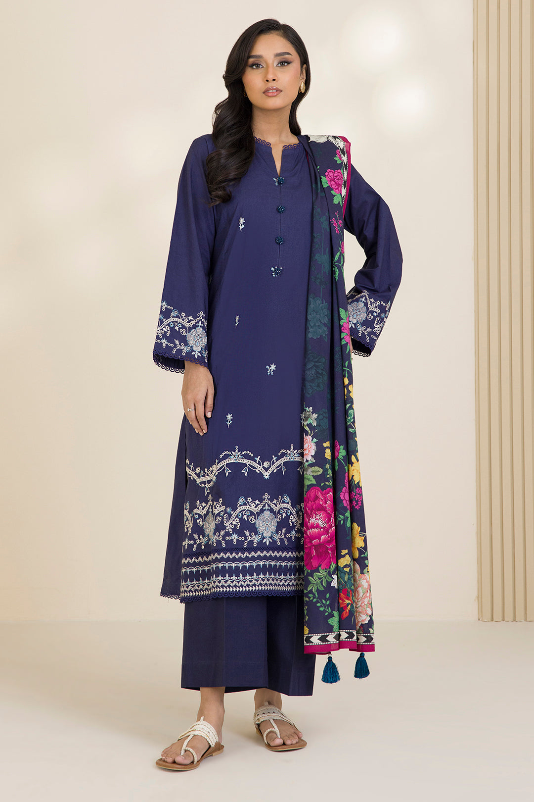 Embroidered Shirt Shalwar Dupatta - 0048