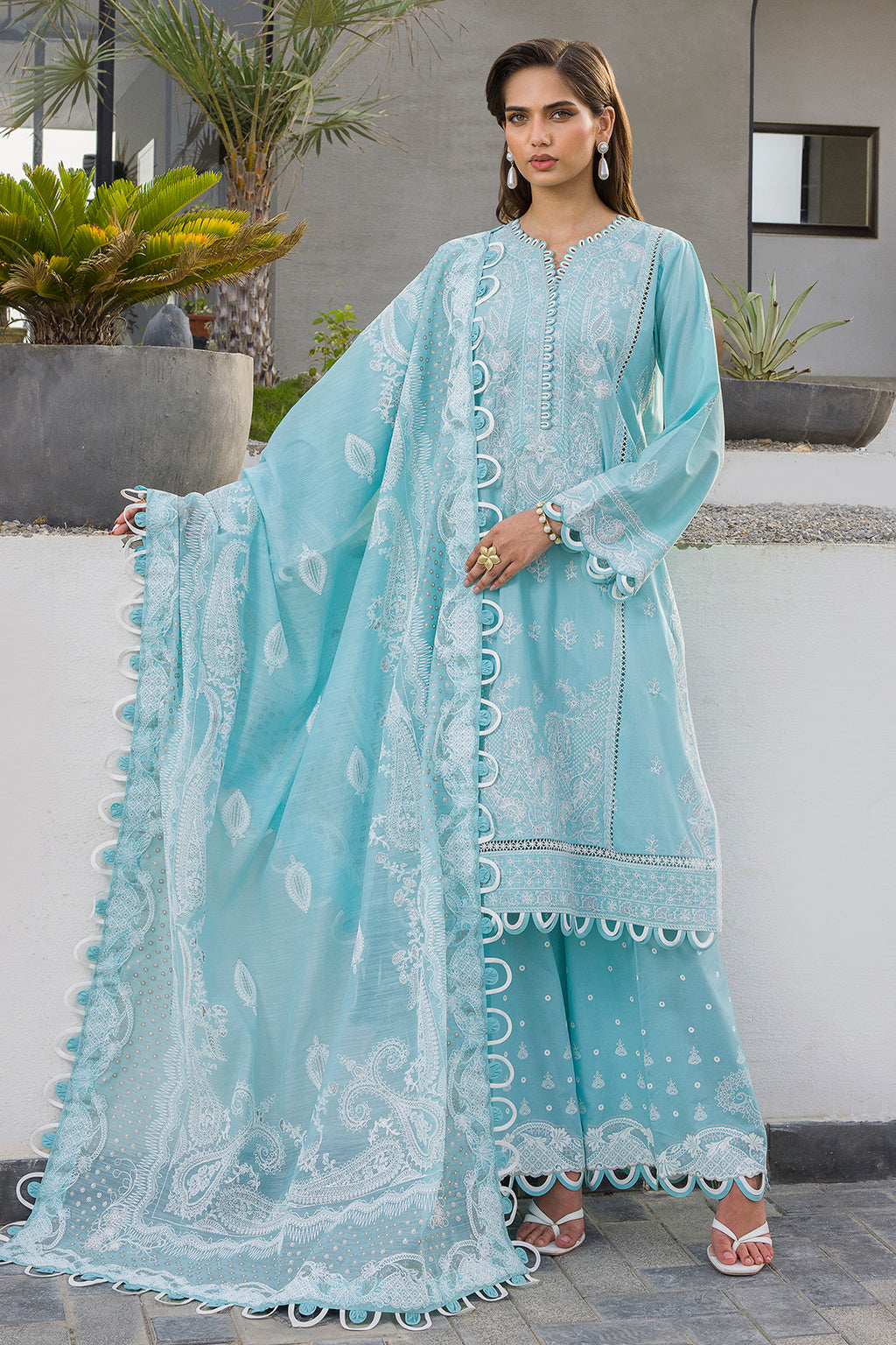Embroidered Shirt Shalwar Dupatta - 0053