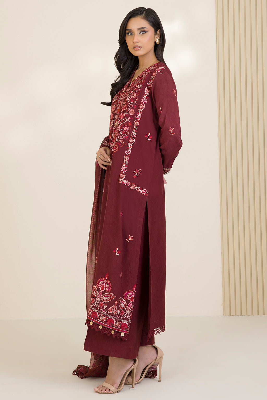 Embroidered Shirt Shalwar Dupatta - 0054