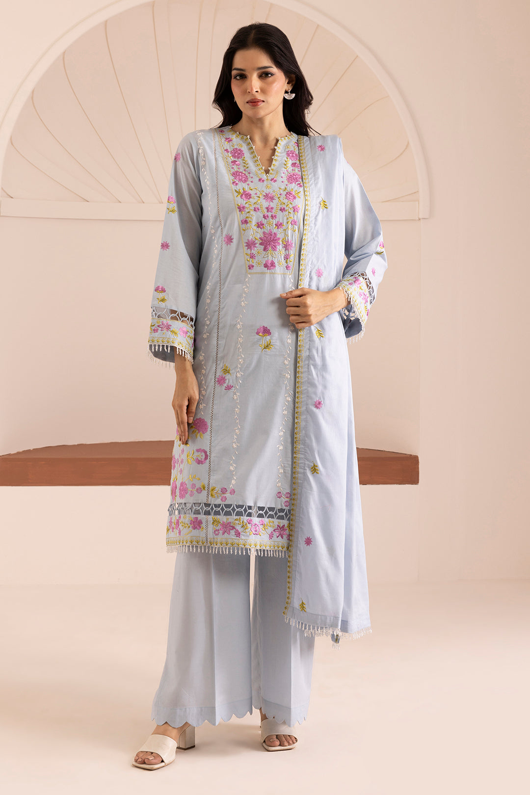 Embroidered Shirt Shalwar Dupatta - 0064