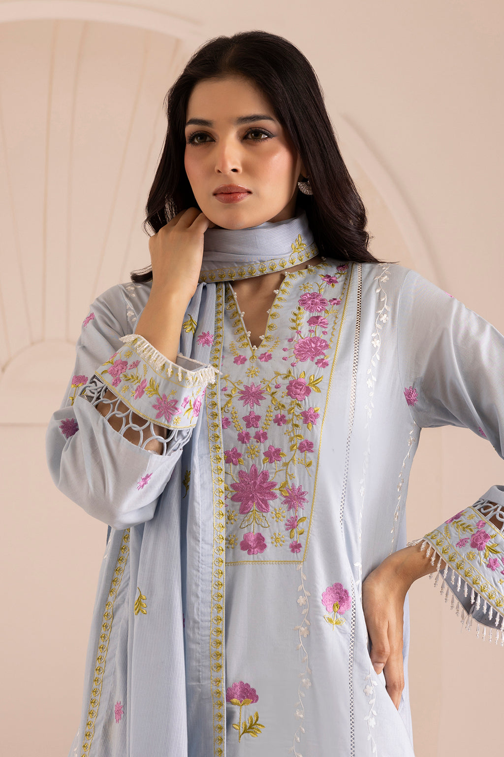 Embroidered Shirt Shalwar Dupatta - 0064