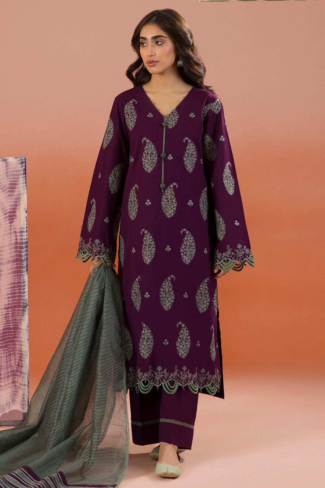 Embroidered Shirt Shalwar Dupatta - 0066