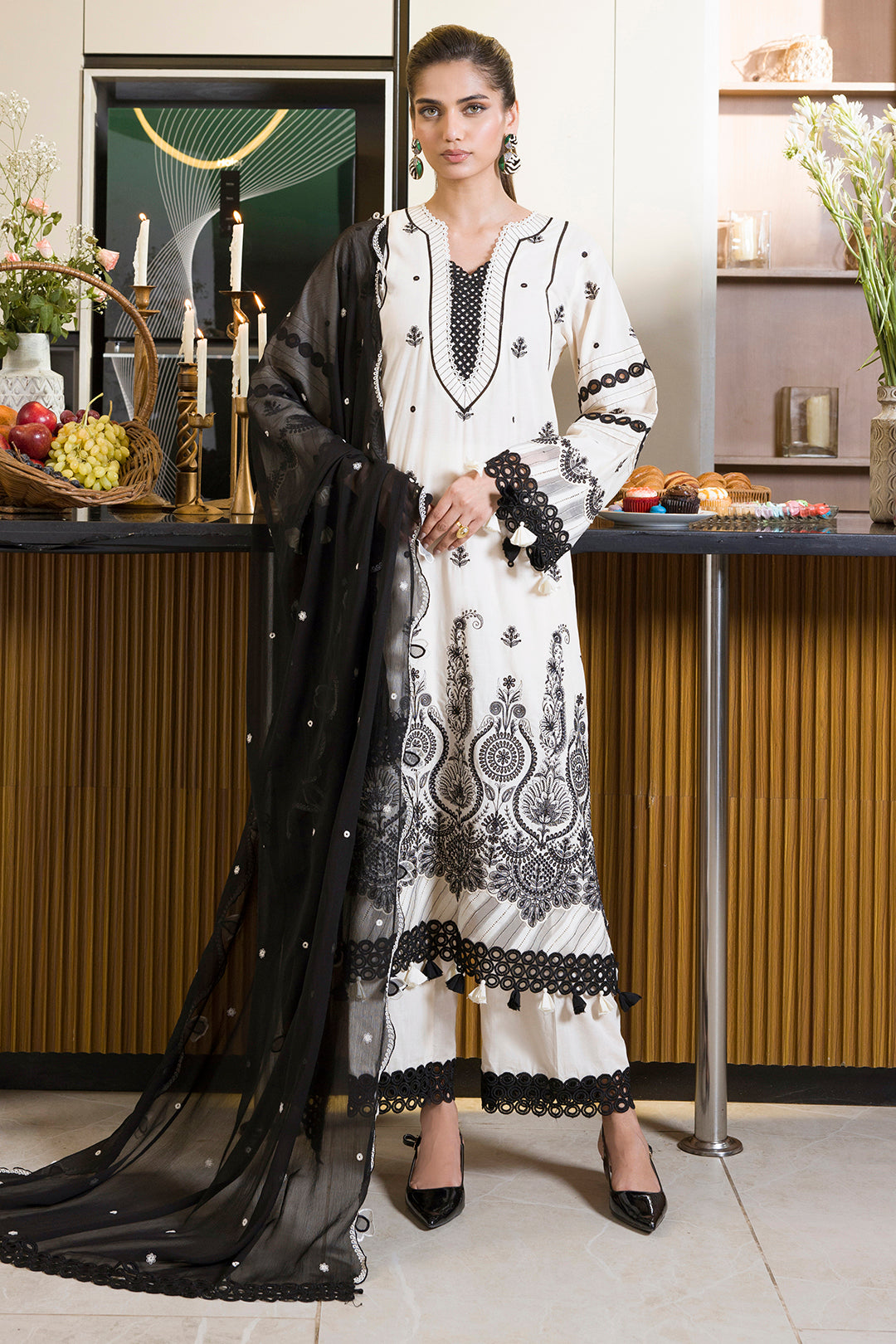 Embroidered Shirt Shalwar Dupatta - 0071