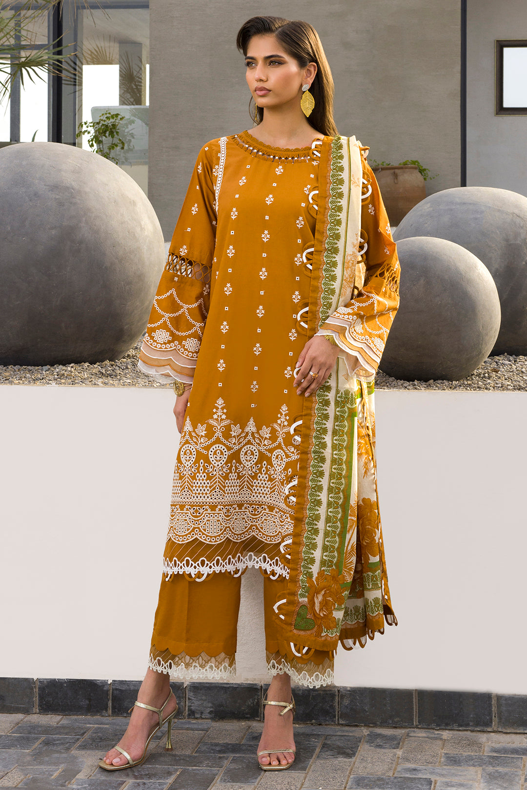 Embroidered Shirt Shalwar Dupatta - 0074