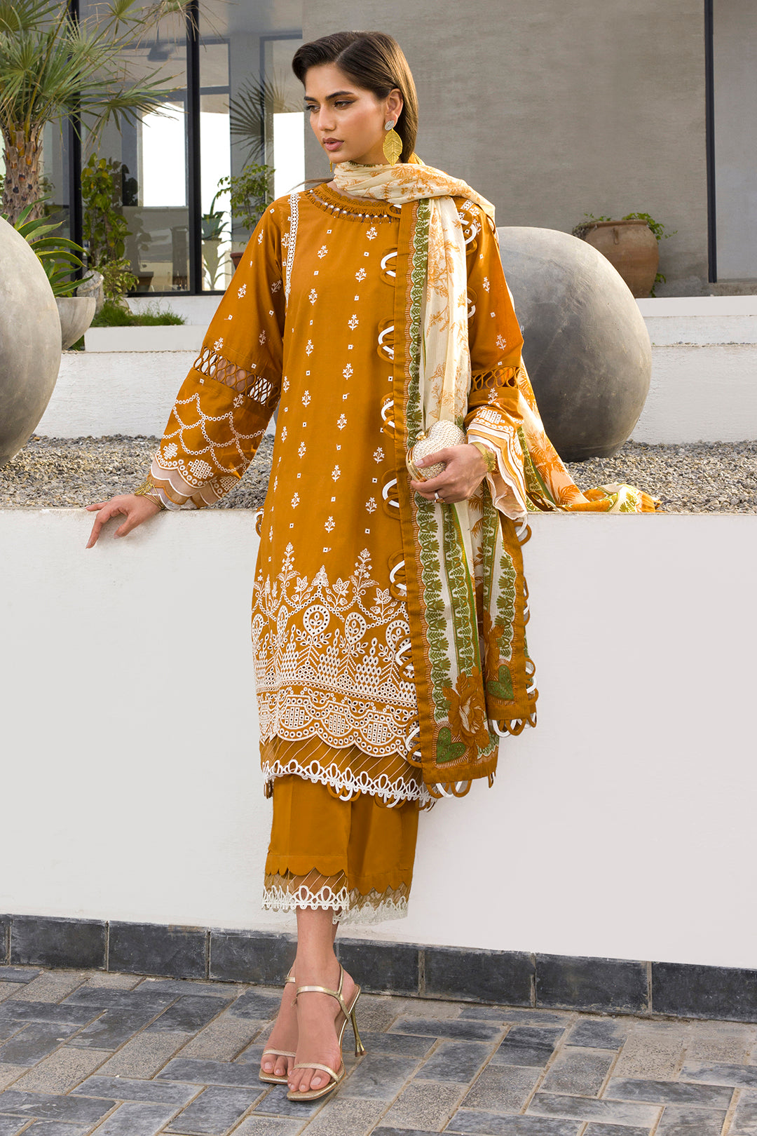Embroidered Shirt Shalwar Dupatta - 0074