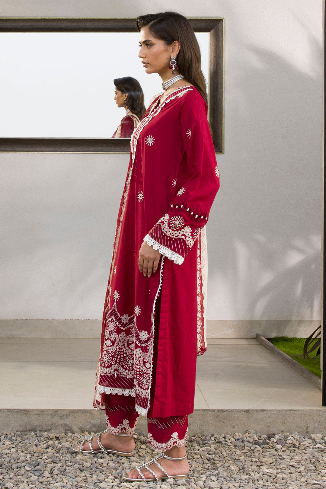 Embroidered Shirt Shalwar Dupatta - 0075