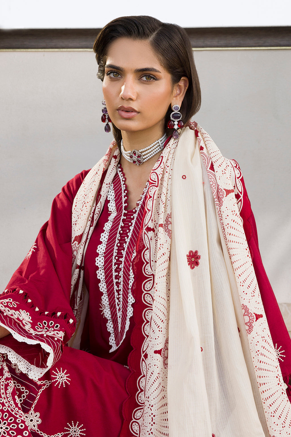Embroidered Shirt Shalwar Dupatta - 0075