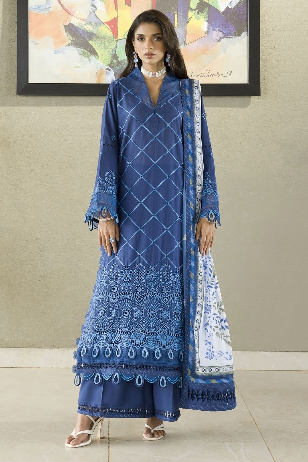 Embroidered Shirt Shalwar Dupatta - 0076