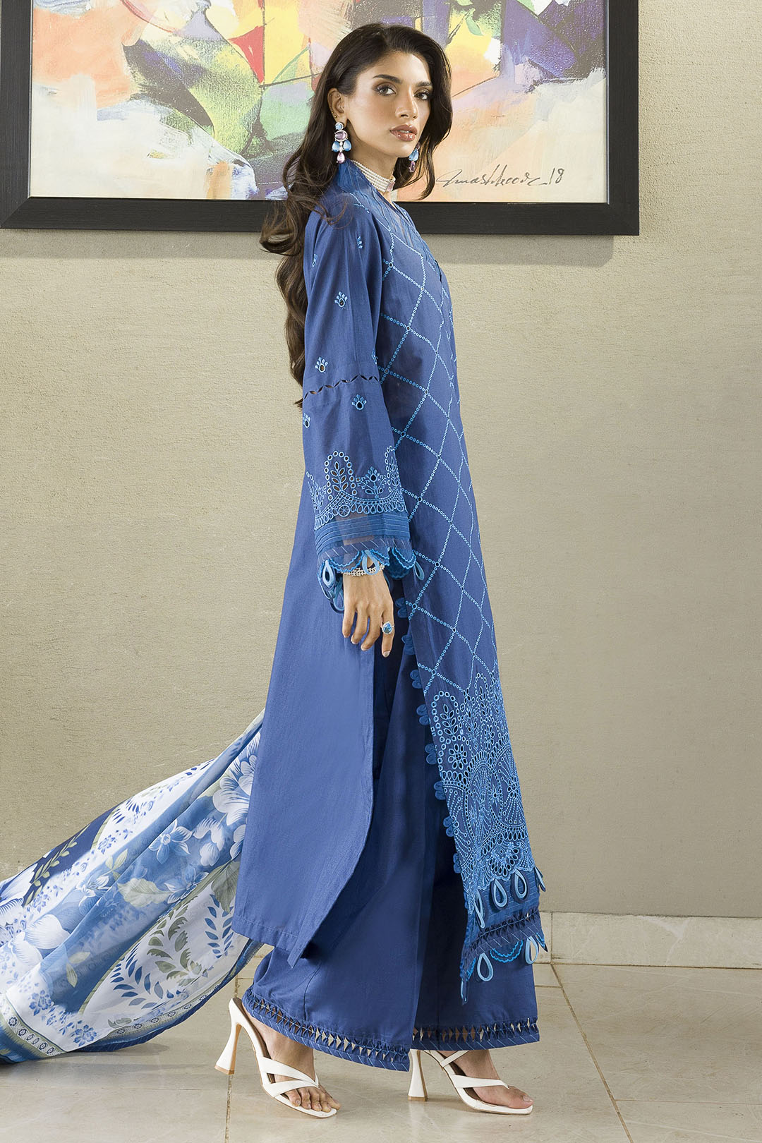 Embroidered Shirt Shalwar Dupatta - 0076