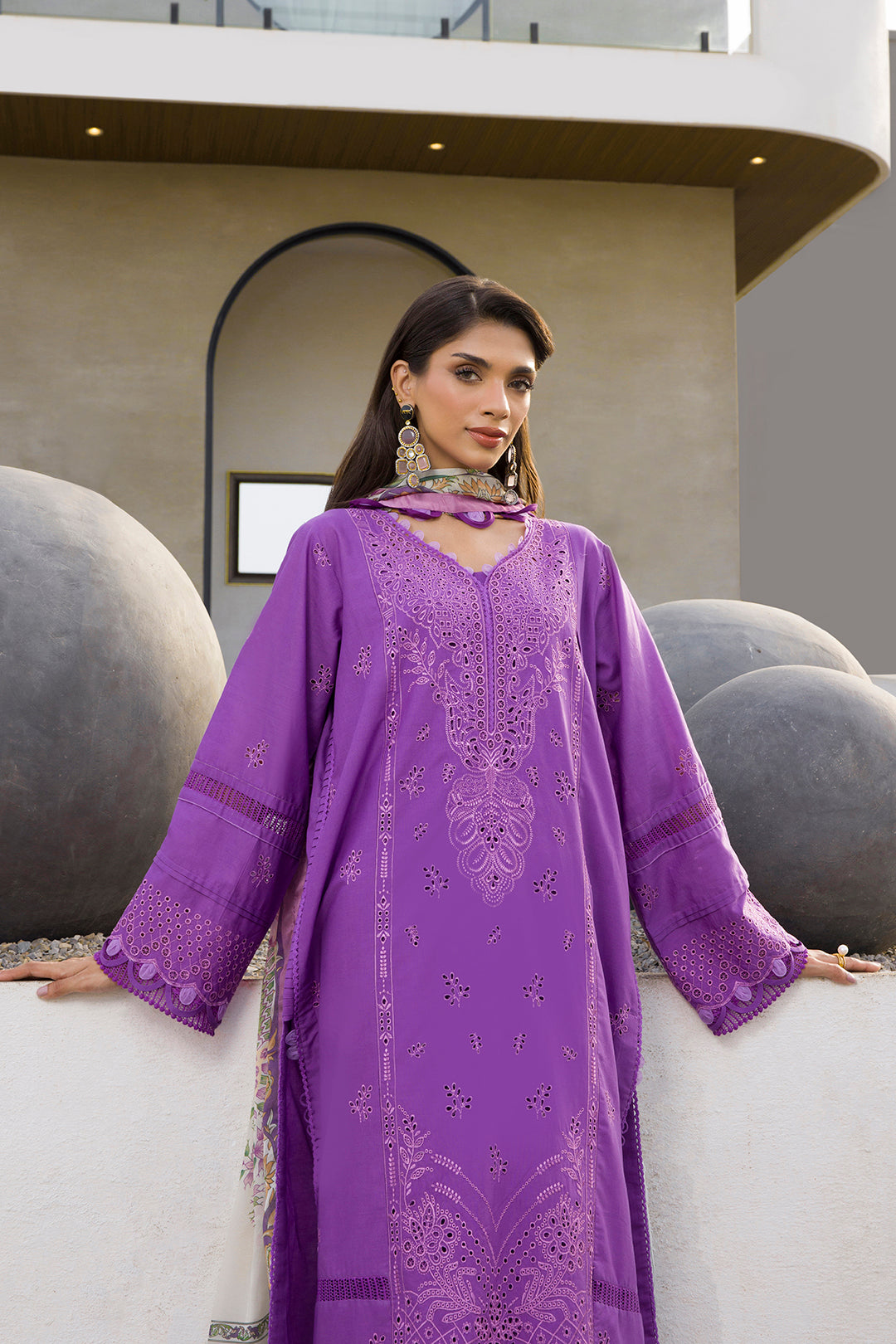 Embroidered Shirt Shalwar Dupatta - 0077