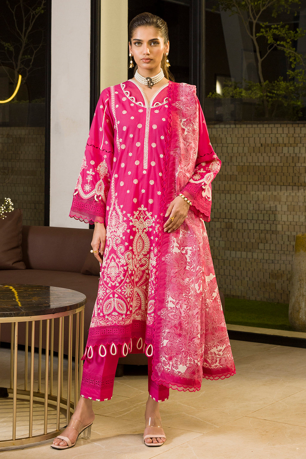 Embroidered Shirt Shalwar Dupatta - 0078