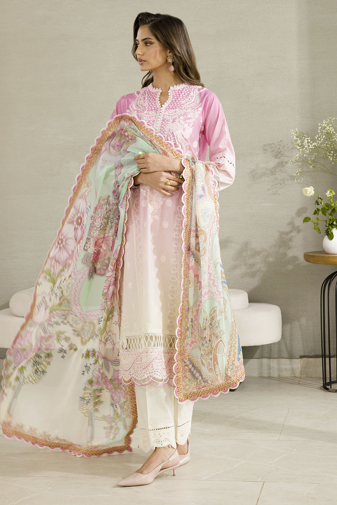 Embroidered Shirt Shalwar Dupatta - 0083