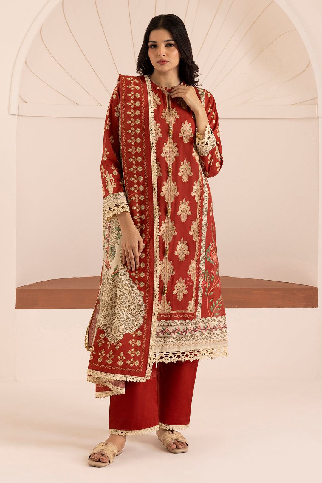 Embroidered Shirt Shalwar Dupatta - 0206