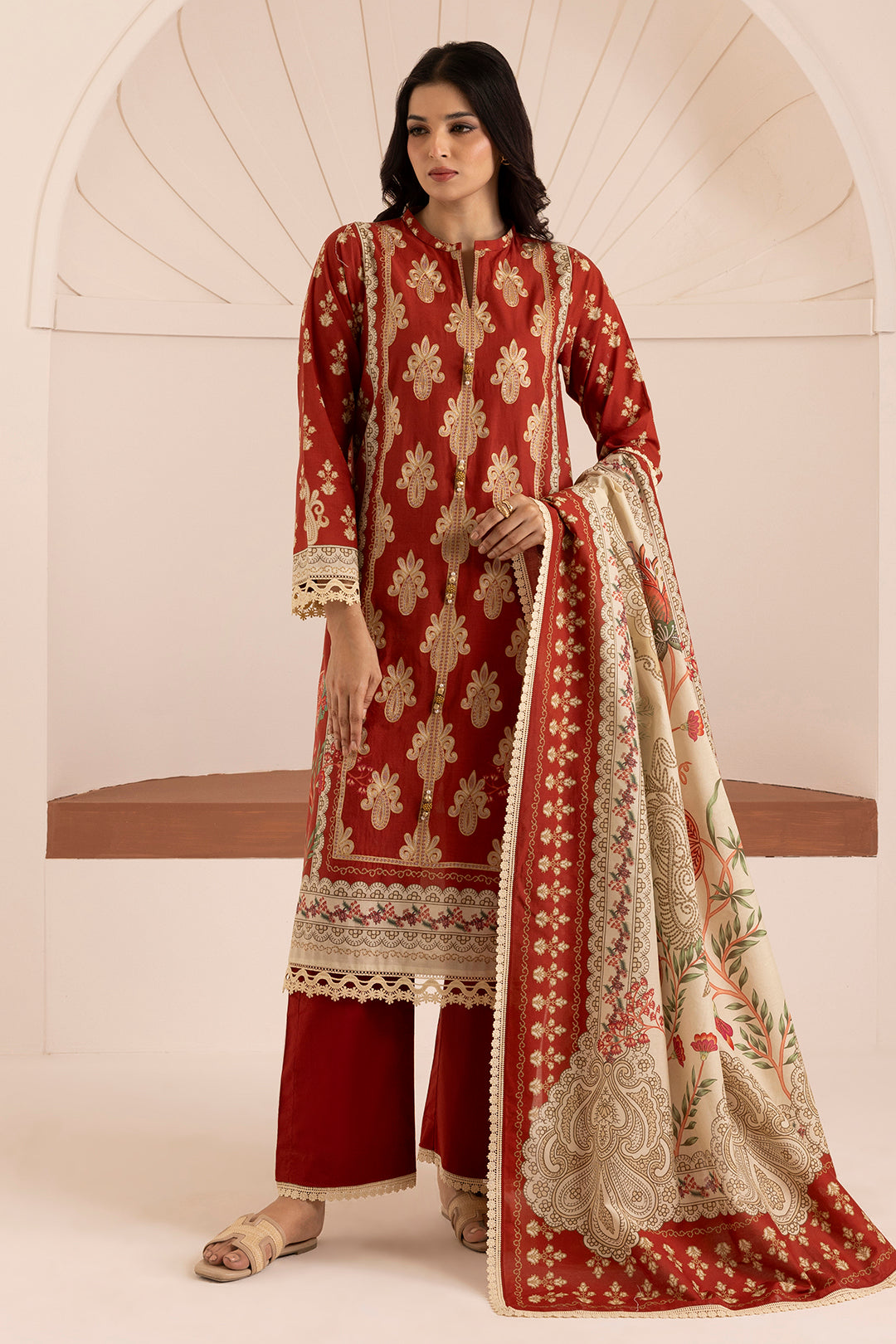 Embroidered Shirt Shalwar Dupatta - 0206